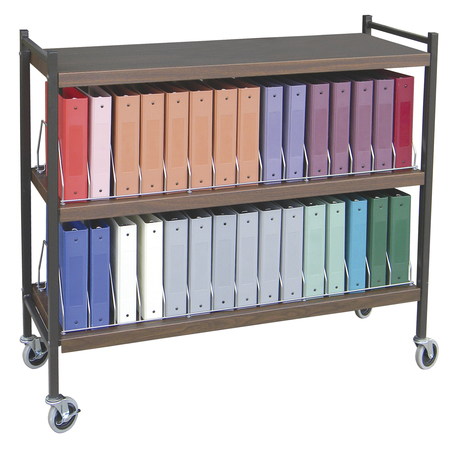 OMNIMED Extra Wide Vertical Open Chart Rack 4 Shelves 30 Binder Capacity in Wo 260008-WG